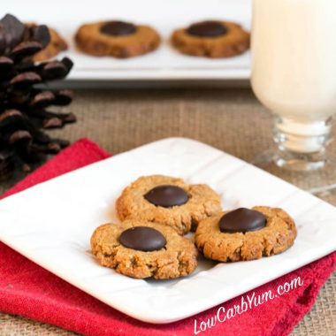 Gluten Free Low Carb Peanut Butter Blossoms Cookies