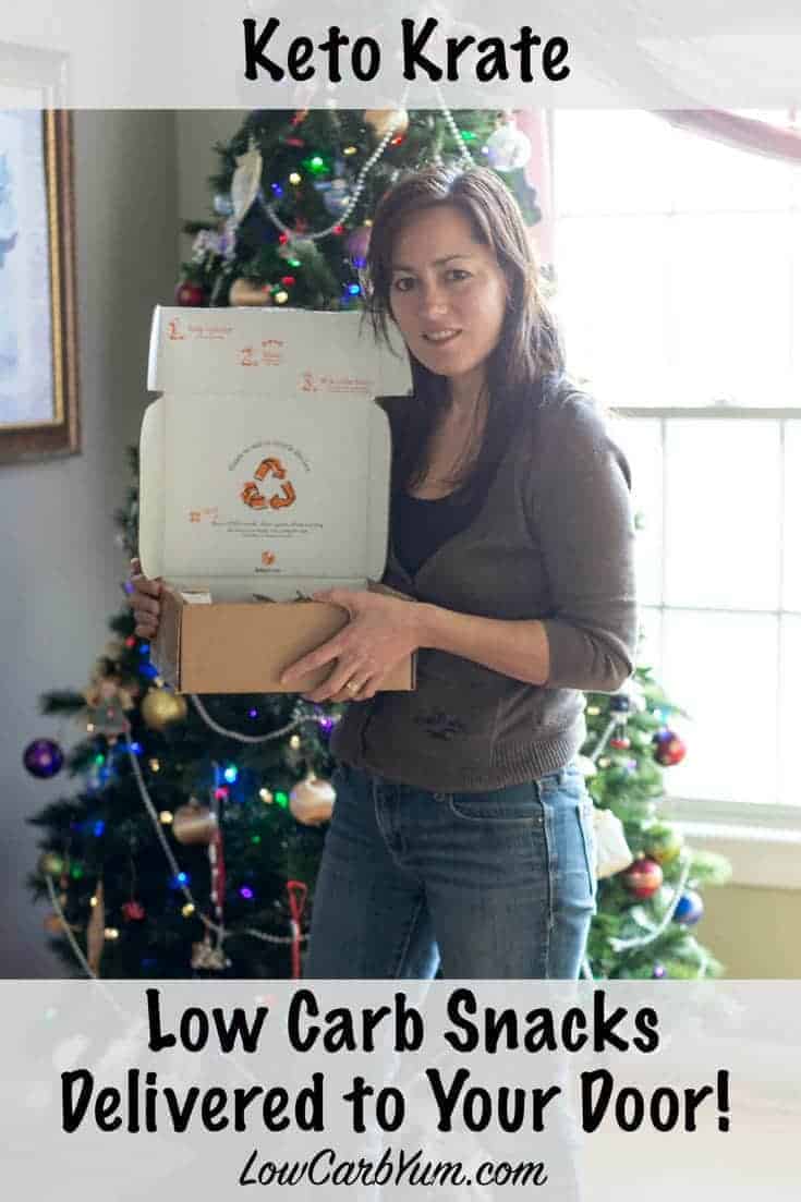 Want delicious keto snacks delivered to your door every month? Check out my review of Keto Krate, a service that delivers monthly boxes of keto snacks. #ketokrate #lowcarb #keto #lchf #ketosnacks | LowCarbYum.com