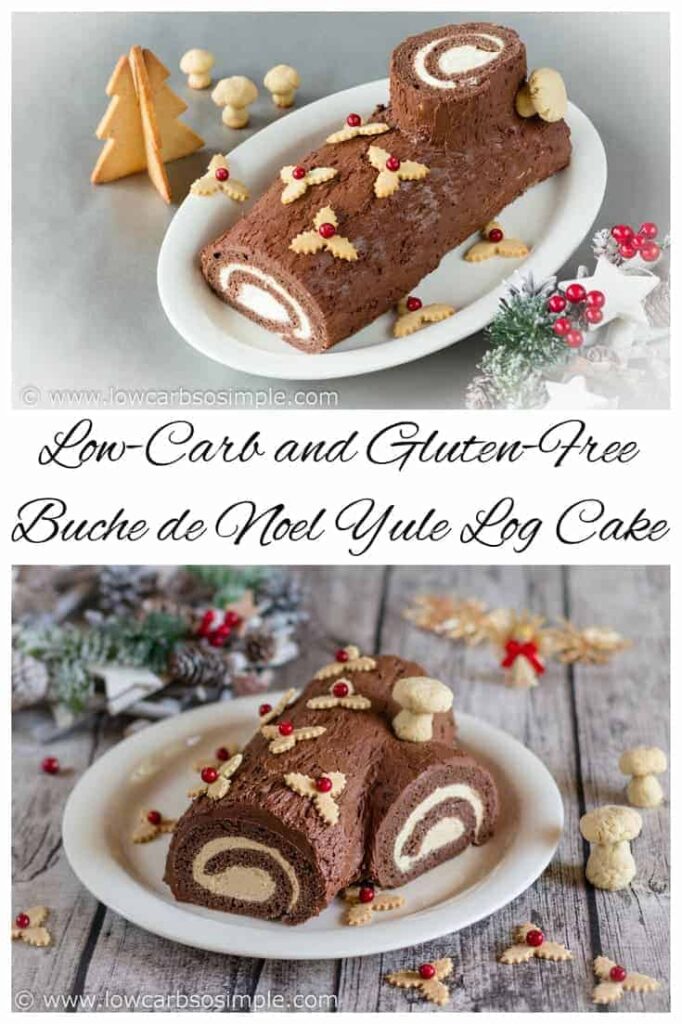 Low Carb Buche de Noel Yule Log Cake