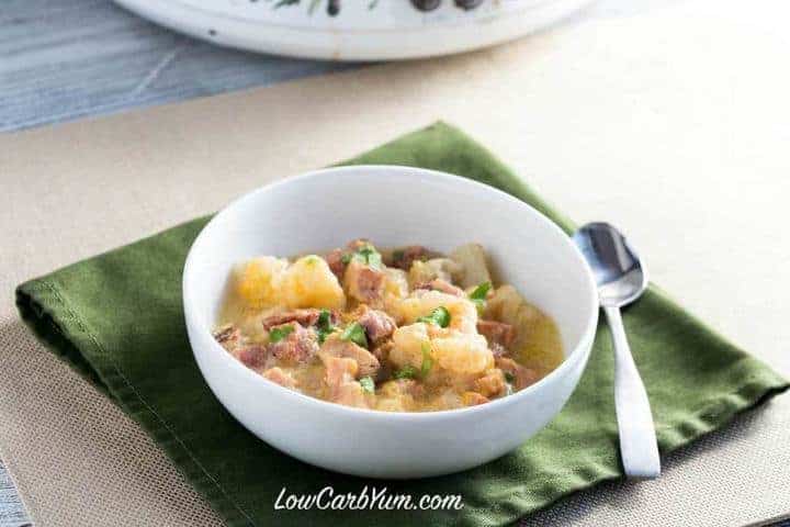 slow cooker ham cauliflower stew