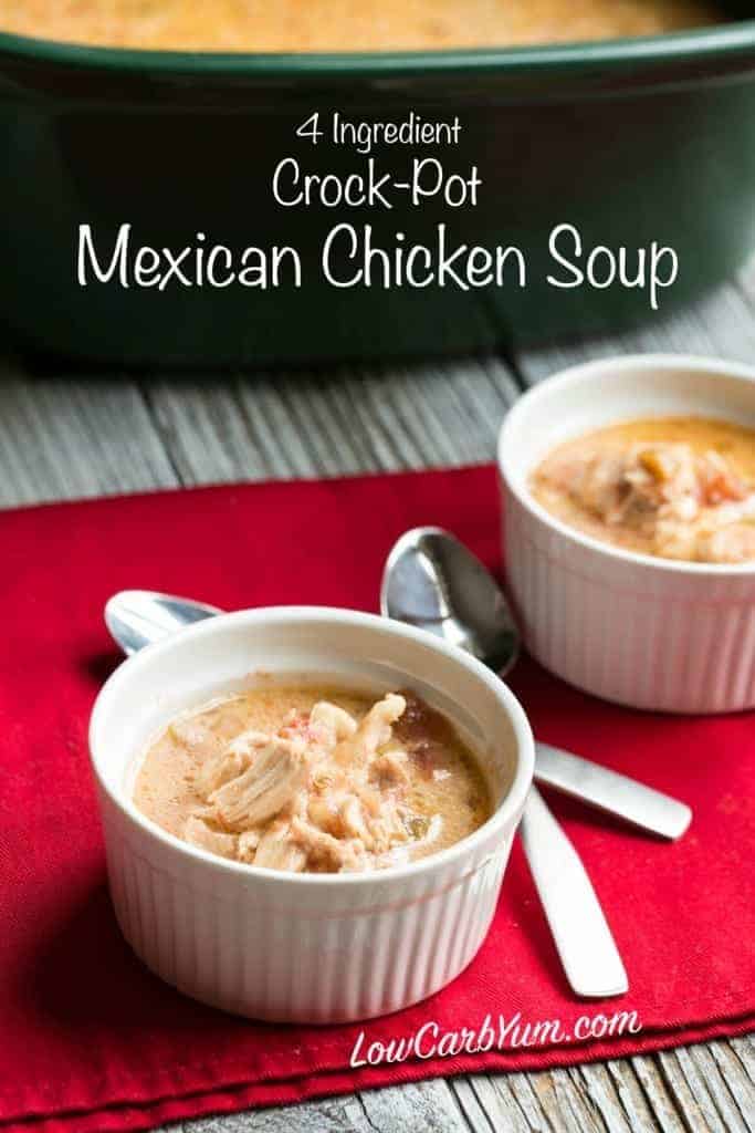 4-Ingredient Keto Mexican Chicken Soup Recipe | Low Carb Yum