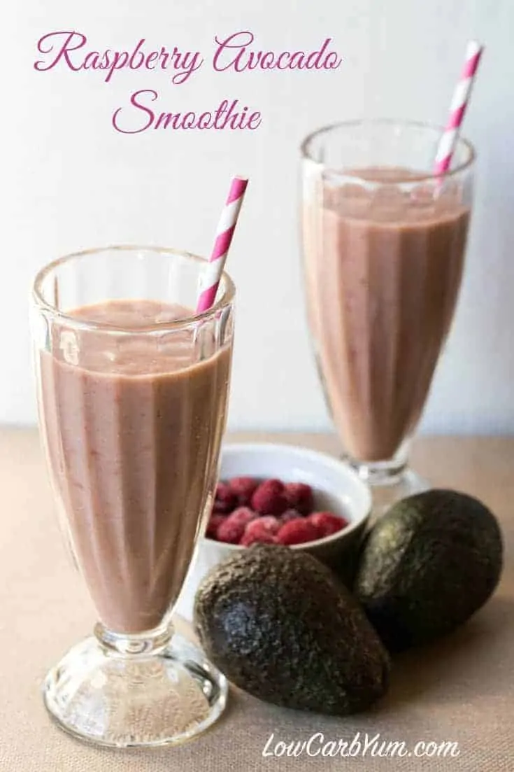 dairy-free low-carb raspberry avocado smoothie