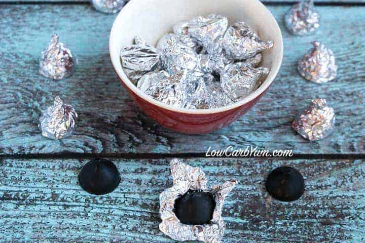 Opening sugar free chocolate kisses