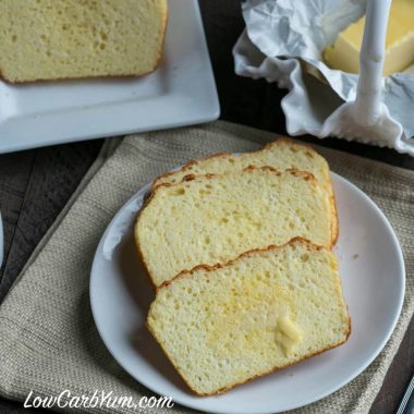 Low Carb Soul Bread with butter on plate