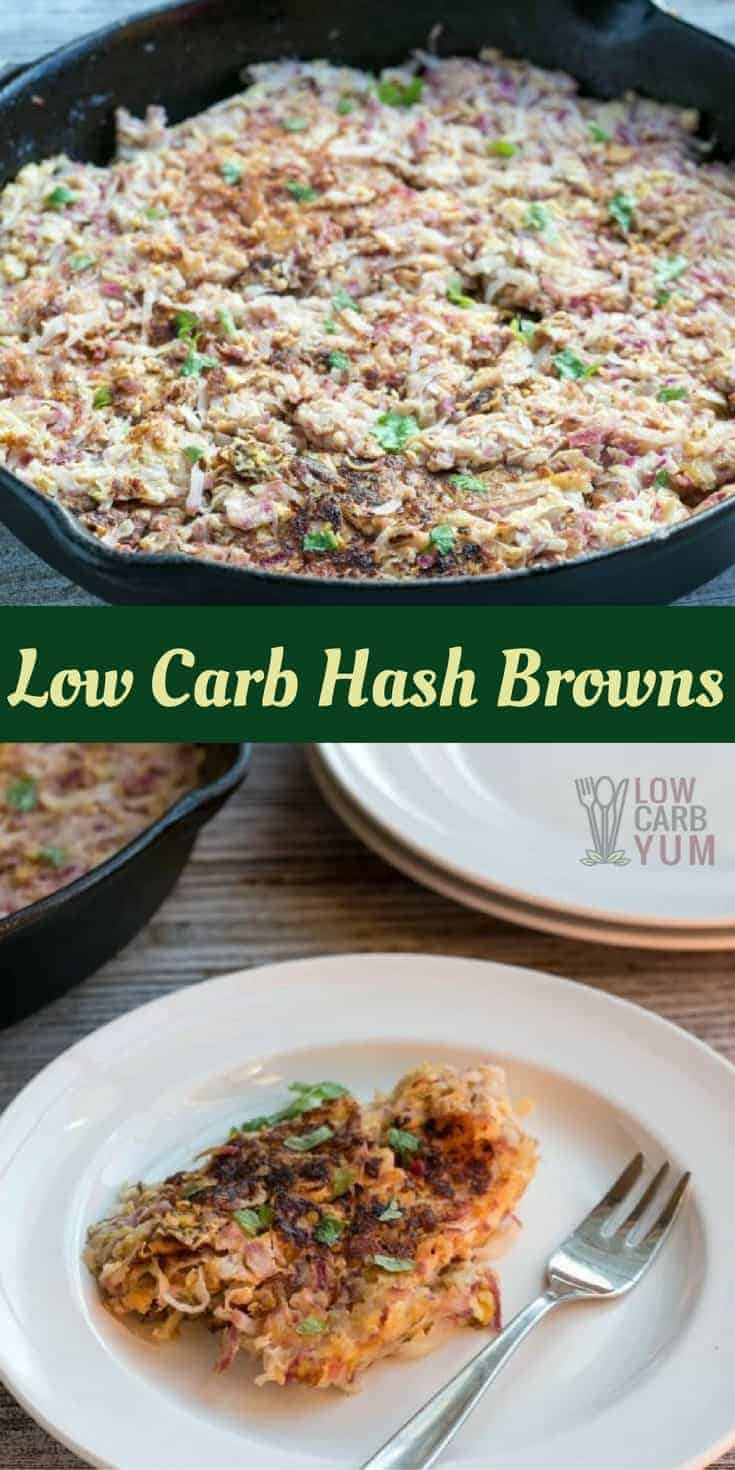 Looking to change up your breakfast to an old favorite? Try these keto friendly radish low carb hash browns if you miss your morning potatoes! | LowCarbYum.com