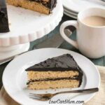 Low carb yellow cake with dark chocolate frosting