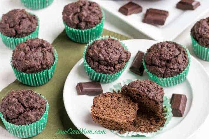 Low carb double chocolate muffins from The KetoDiet Cookbook