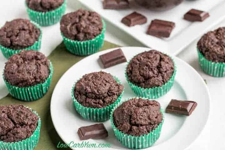 Low carb double chocolate muffins from The KetoDiet Cookbook