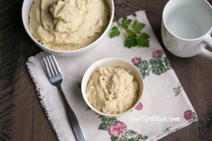 Keto garlic cauliflower mash with mashed celery root