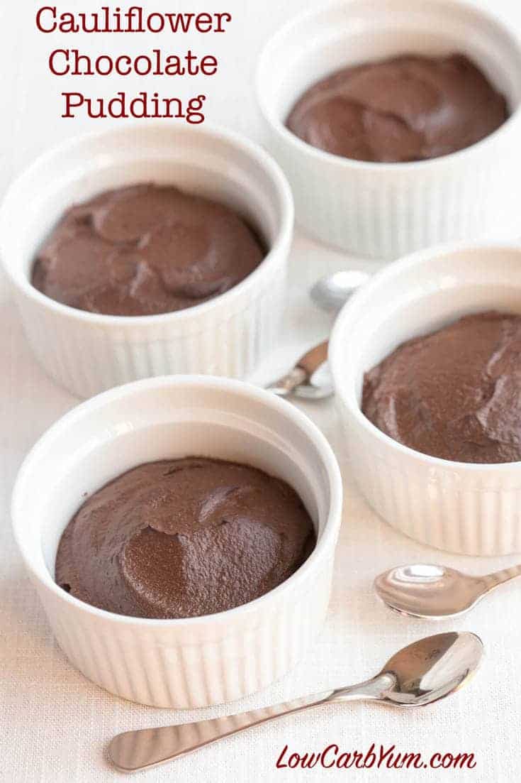 Low carb cauliflower chocolate pudding