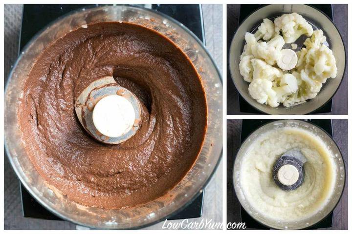 Low carb cauliflower chocolate pudding