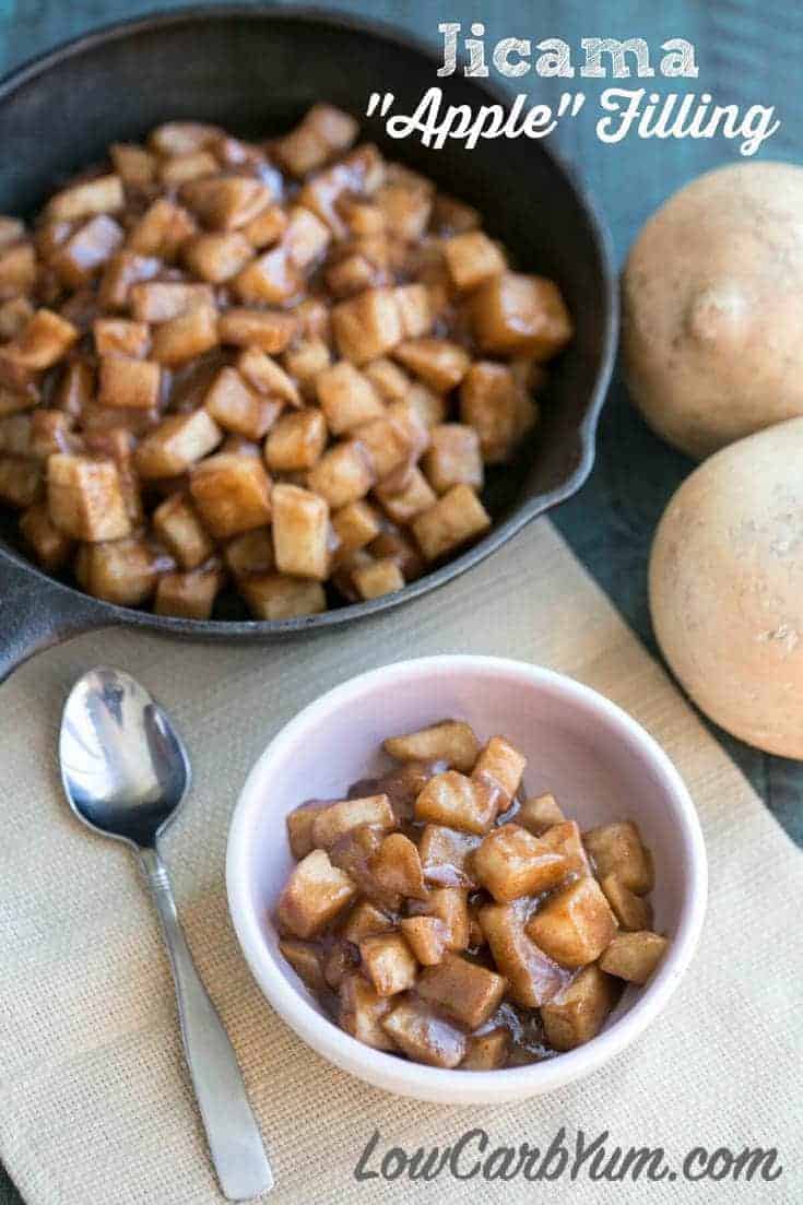 low-carb keto jicama apple pie filling