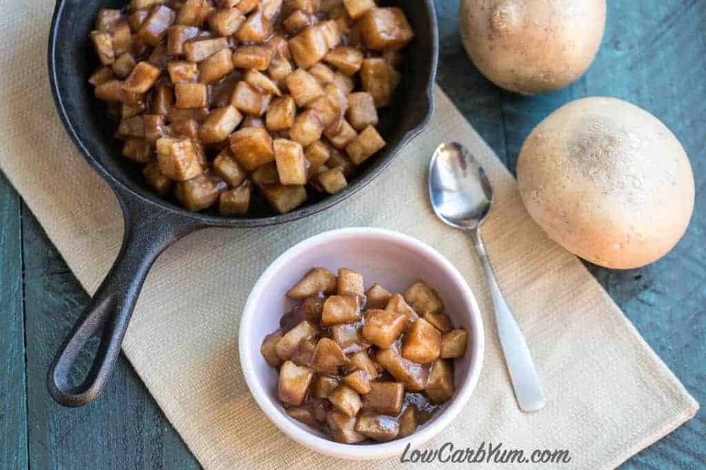 sweetened cooked jicama cinnamon apples