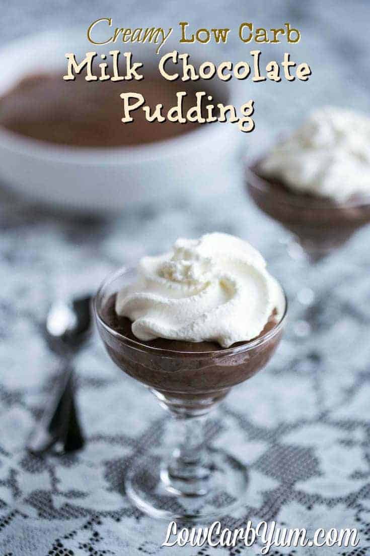 creamy low-carb keto milk chocolate pudding