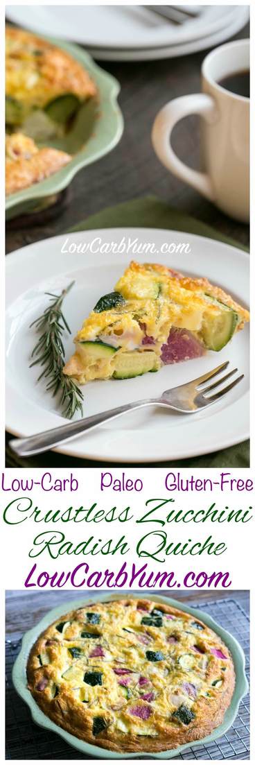 Are you following a low carb way of eating, but also try to follow a Paleo lifestyle? Try this yummy Paleo crustless zucchini radish quiche.