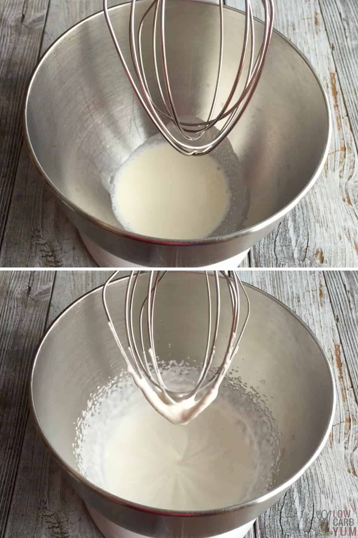 whipping heavy cream in stand mixer