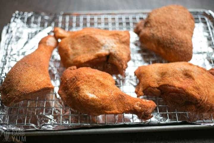 baked chicken on rack