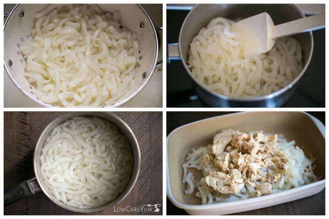 Low carb shiratake tuna noodle casserole