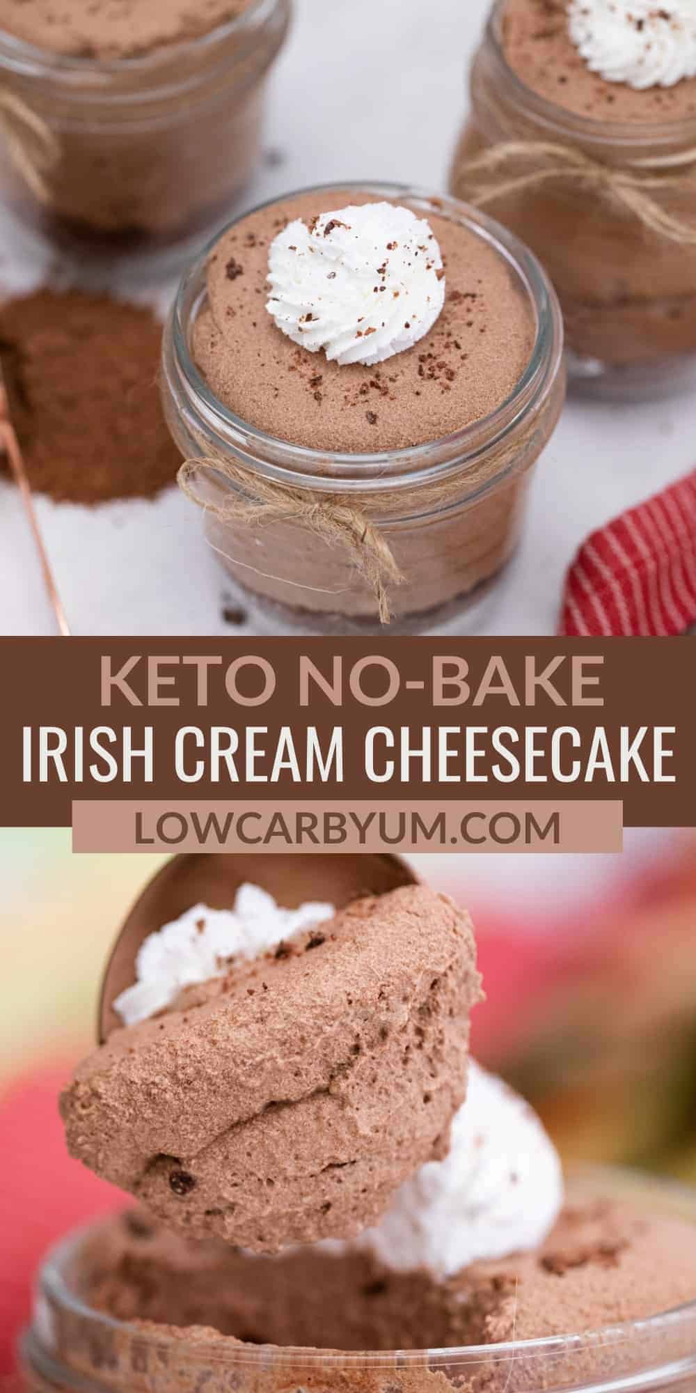 no bake baileys irish cream cheesecake pinterest image