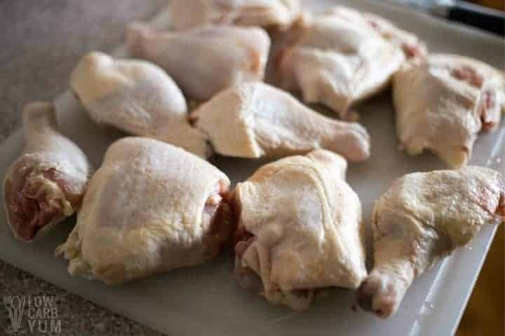 raw chicken on cutting board