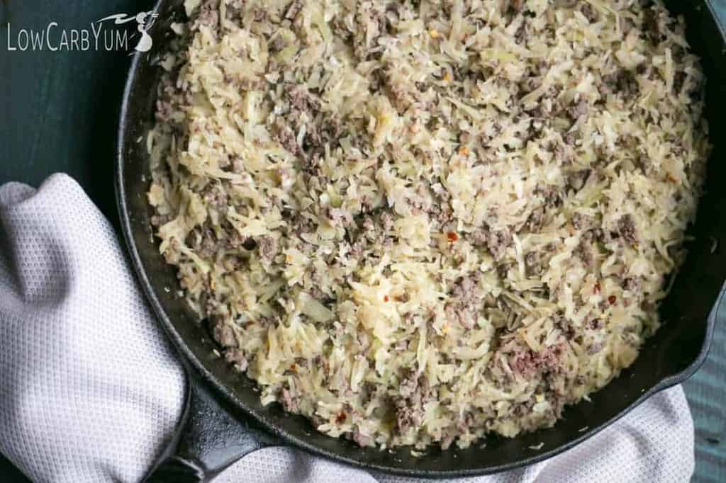 Low carb crack slaw cabbage beef