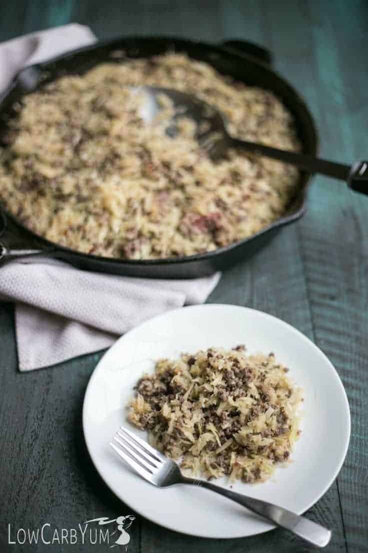 serving crack slaw cabbage and ground beef