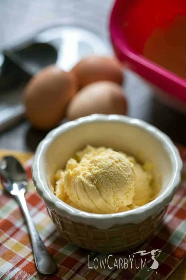 keto egg fast vanilla frozen custard ice cream dessert