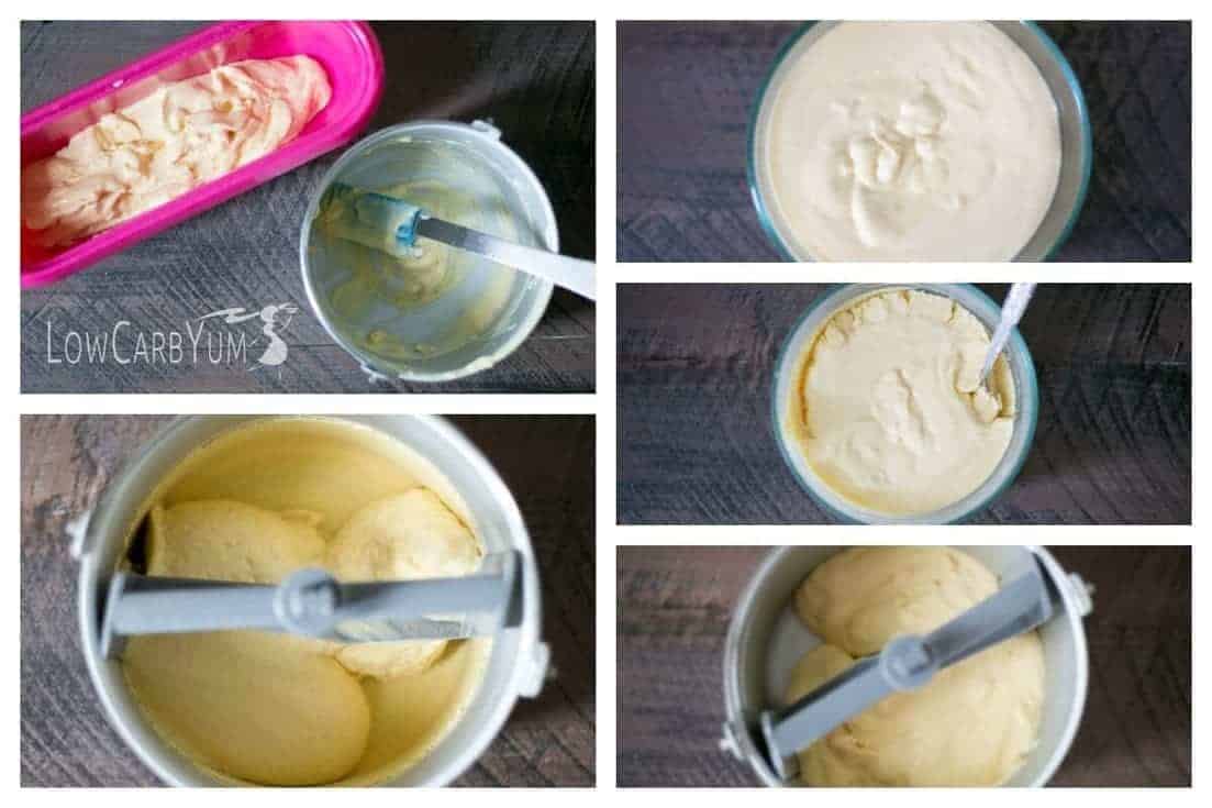 Low carb egg fast vanilla frozen custard ice cream | LowCarbYum.com