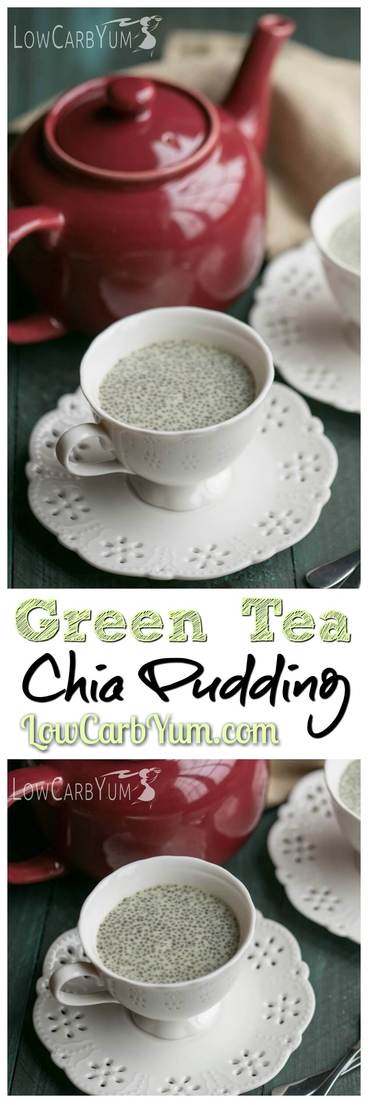 Matcha, green tea, and chia seeds have many known benefits. Get a health boost by eating this delicious low carb matcha green tea chia pudding.