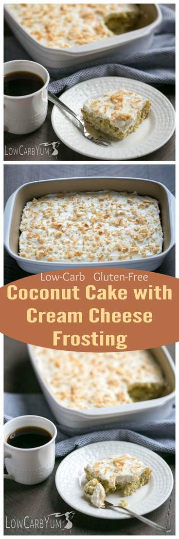 You'll love that this low carb coconut cake with cream cheese frosting contains no sugar alcohols. It's sweetened with a blend of stevia and monk fruit.