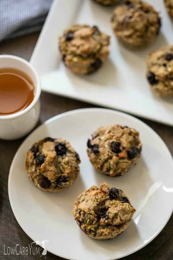 Low carb gluten free zucchini blueberry muffins