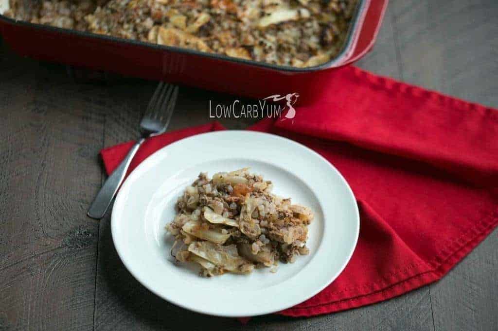 unstuffed cabbage roll bake on plate