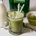 Low carb iced vanilla matcha green tea latte