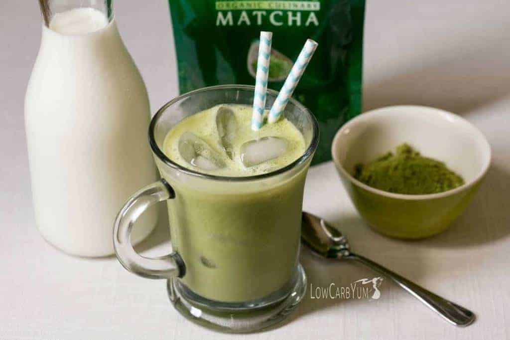 low carb iced vanilla matcha green tea latte