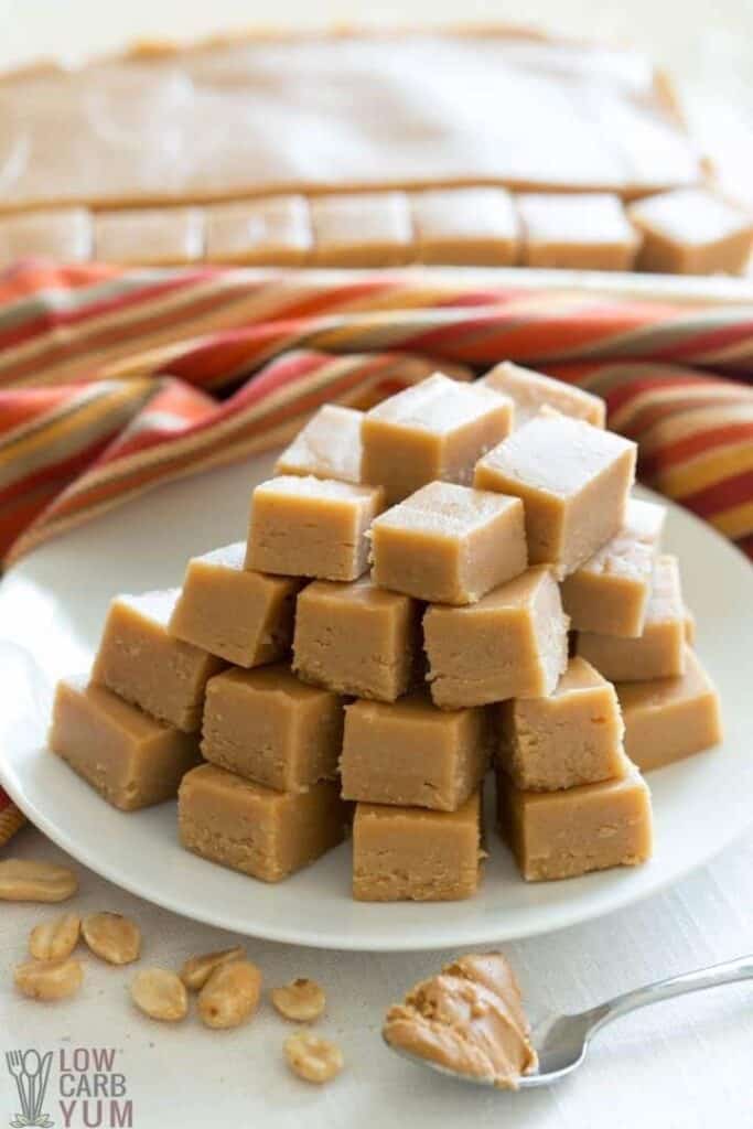 low carb peanut butter fudge squares