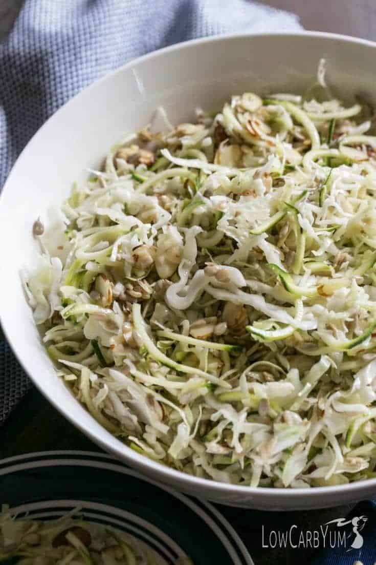 Low carb spiralized zucchini Asian salad