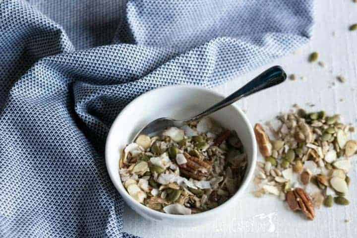 low carb cereal in bowl