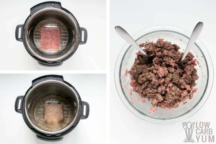 How to thaw and partially brown ground beef in an Instant Pot