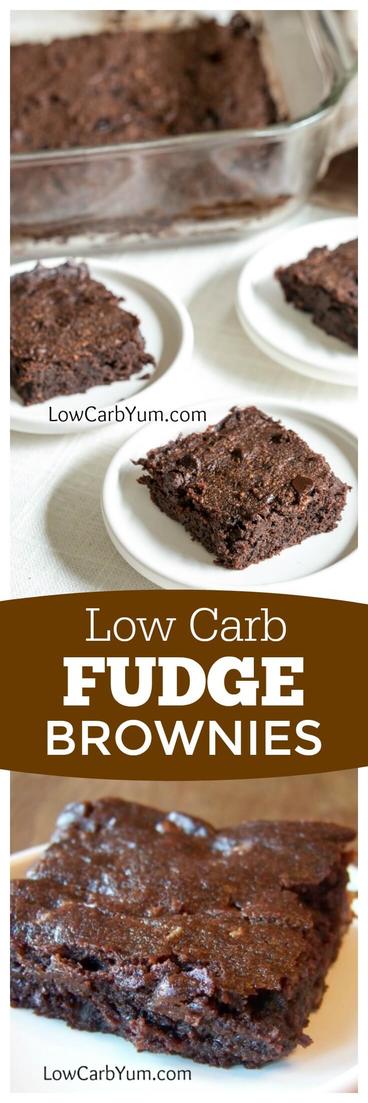 These low carb brownies are so rich and fudgy it's hard to distinguish them from the real thing. A welcoming treat for the chocolate lover's sweet tooth. #sugarfree #sugarfreedessert #lowcarb #brownies #lowcarbbrownies #lowcarbdessert | LowCarbYum.com