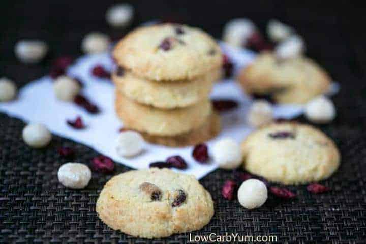 Low carb gluten free coconut flour cranberry orange cookies