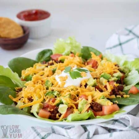 Keto Taco Salad Recipe (Low-Carb, Atkins) - Low Carb Yum