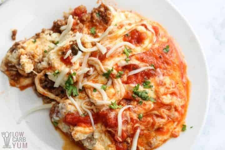 No noodle lasagna on plate