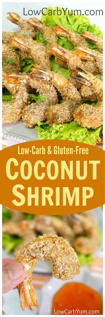 A delicious low carb and gluten free coconut shrimp recipe with a crispy seasoned coating. It's a perfect appetizer for any party or game day!