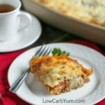 Low carb gluten free eggplant parmesan casserole