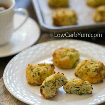 Low carb gluten free simple drop biscuits with zucchini and cheese