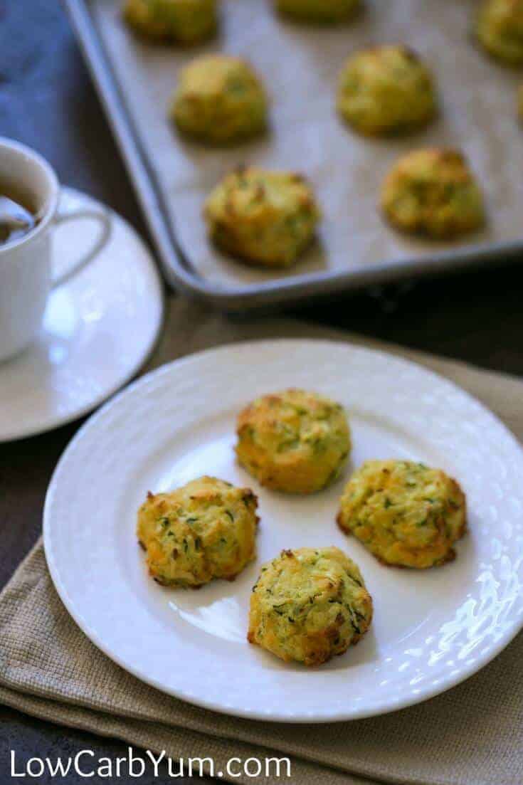 Low carb gluten free simple drop biscuits with zucchini and cheese 