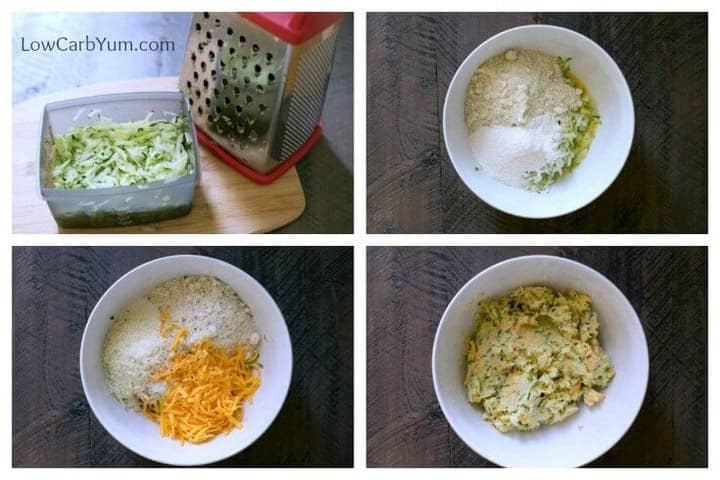 Low carb gluten free simple drop biscuits with zucchini and cheese 