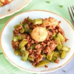 Easy hamburger green bean stir fry