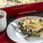 Easy paleo breakfast casserole with sausage and vegetables