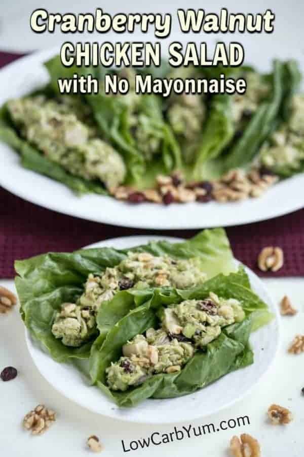 Cranberry Walnut Chicken Salad with No Mayonnaise Low Carb Yum